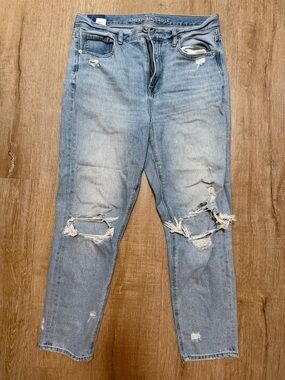 American Eagle Outfitters Light Blue Distressed Ankle Jeans